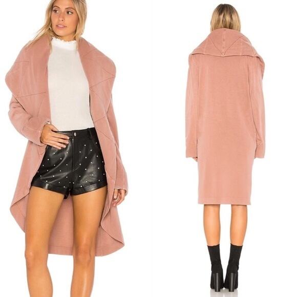 Young Fabulous & Broke Sandrine Dusty Pink Quilted Cardigan Coat SZ M/L - Picture 2 of 11